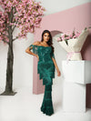 BEATRICE RUFFLE MAXI DRESS EMERALD GREEN