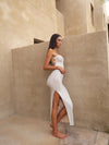 MAEVE BACKLESS BODYCON CHAMPAGNE MAXI DRESS