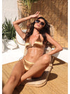 GOLD HAVANA SILK FEEL BIKINI SHINY GOLD