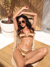 GOLD HAVANA SILK FEEL BIKINI SHINY GOLD